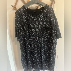 Jack & jones premium black pool tea with ditsy floral XL